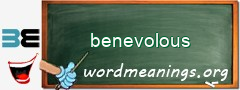 WordMeaning blackboard for benevolous